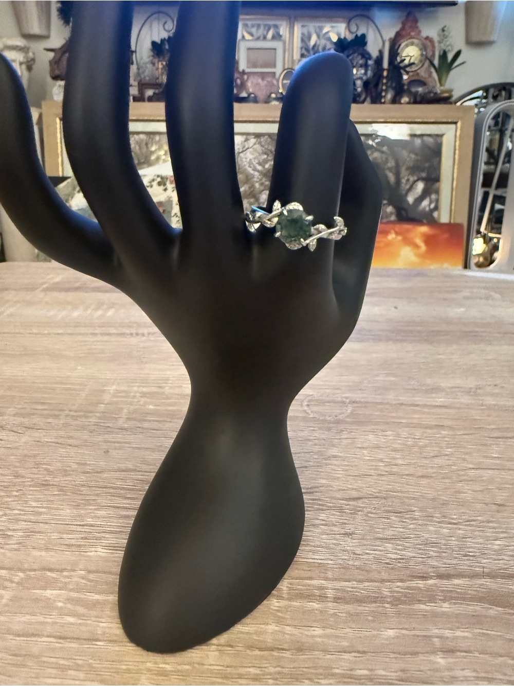 Sterling Silver Moss Agate ring